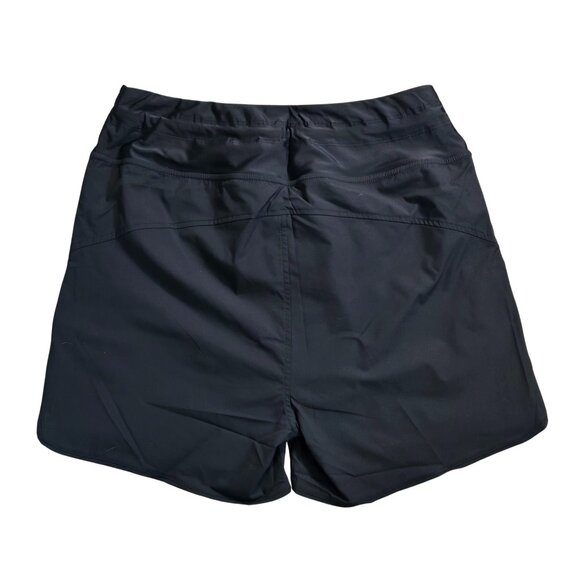 NWT | Women's Black Swim Athletic Shorts Drawstring Zippered Pockets | Medium - Picture 2 of 5